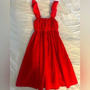 Red/pink ruffled dress